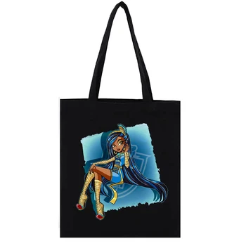 Чанти за пазаруване Monster High Y2k, модна кукла от американския аниме, чанта-тоут, ежедневни чанти, чанта за количка, чанта за литературни книги, забавна чанта-тоут