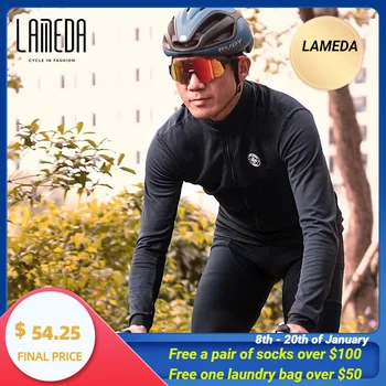 Мъжки вело върховете Lameda, пролет-есен, лято велосипедна дрехи, руното яке с дълъг ръкав при температура от 5 ℃-15 ℃, Ветрозащитная облекло за планински велосипеди