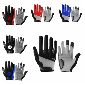1 чифт противоскользящих ръкавици на всички пръсти, отводящих пот, Заглушителен велосипедни ръкавици, ръкавици за езда със сензорен екран, ръкавици за бягане