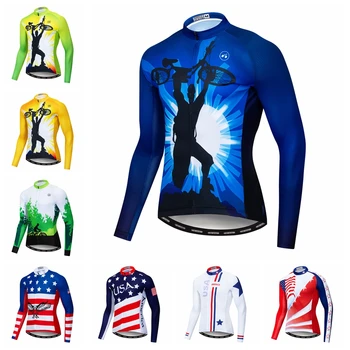 Велосипедна фланелка с дълъг ръкав за мъже 2021 г., Велосипедна облекло за колоездене в САЩ, Майо, Ropa Ciclismo, фланелка на националния отбор на Германия, горна велосипедна облекло