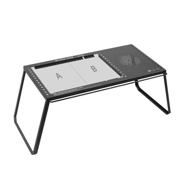 Портативен бюрото за къмпинг от въглеродна стомана, Комбиниран плот на IGT, сгъваема маса за пикник на открито, маса за риболов и барбекю