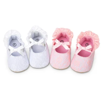 Обувки за Малки Момичета, Реколта Обувки С Флорални Принтом И Лък За Новородено, Детски Обувки За Момичета, устойчива на плъзгане Обувки За Полуобуви, Подаръци За Кръщаване на Детето