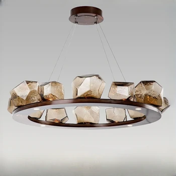 Постмодерната минималистичное изкуство полилей от стъкло за хола в скандинавски стил, спалня, кабинет ресторант ретро дизайнерска лампа