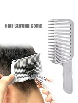 Професионален фризьорски машина за подстригване на коса, инструменти за оформяне, четка за коса за мъже с плосък покрив, Термостойкая четка за избледняване на косата