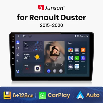 Junsun V1 AI Voice Wireless CarPlay Android Авторадио за Renault Duster 2015-2020 за LADA Largus 2021 4G Автомобилен Мултимедиен GPS