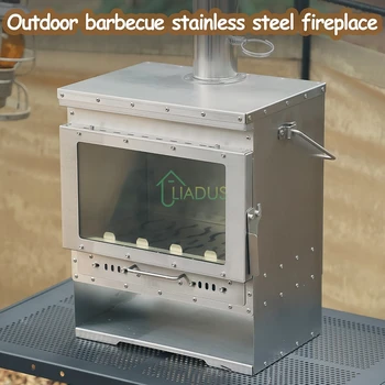 Градинска пещ на дърва/дървени въглища, преносим дърва нагревател, сжигающий през въглероден стомана, туризъм печка за вторично изгаряне на стъкло