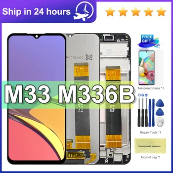 Дисплей M336 За Samsung M33 LCD M336 M336B M336B /DS LCD Дисплей С рамка, Сензорен дисплей, Дигитайзер В събирането на