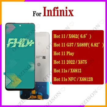 Екран за Infinix Hot 11 X662 G37 X689F LCD дисплей Hot 11 2022 X675 11S NFC X6812 X6812B 11 Play LCD Сензорен цифров преобразувател В събирането на
