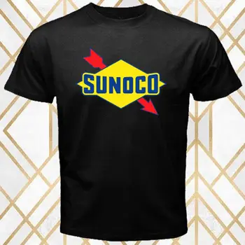 Мъжка черна тениска с логото на компанията Sunoco, размер S - 5XL