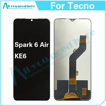 100% Тест за Tecno Spark 6 Air KE6 LCD сензорен дисплей, дигитайзер, в събирането, подмяна на резервни части