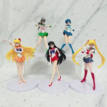 Sailor Moon Аниме Фигурка Мидзуно Ами Цукино Усаги Хино Рей Aino Минако Фигурка Модел Kawai Кукла играчки за Подарък