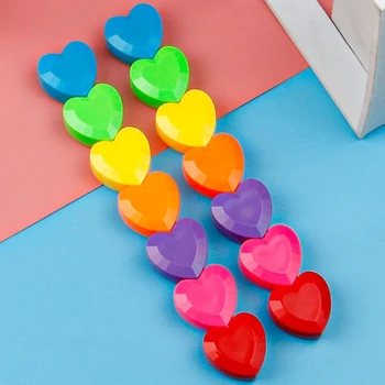7 Цвята на Набор от маркери химикалки 3D Дизайн във формата на Сърце Строителни Блокове Маркери Обща Дължина 8