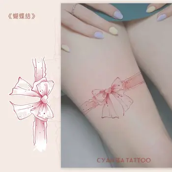 Корейски модерни стикери с татуировки под формата на розово banta за жени 2023 Hotwife, временни татуировки, стикер за фестивала татуировка изкуство, Фалшив тялото