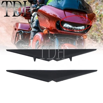 Стикер на мотоциклет, вежди за фаровете за дълги светлини, вежди за предните фарове, въздушни апликации за очи, тампон за Harley Road Glide 2015-up 2021