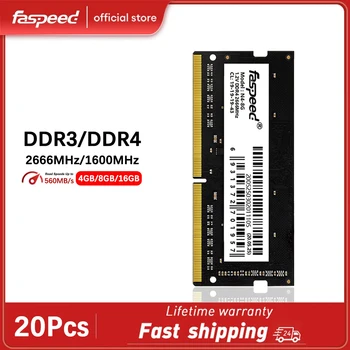 20pcs Оперативна Памет Faspeed Memoria DDR4 DDR3 2666 Mhz 1600 Mhz 16 GB 8 GB от 4 GB Памет Лаптоп Ram CL11 CL19 Двоен SO-DIMM За Лаптоп
