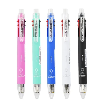 1 бр. многоцветен химикалка писалка 6 в 1, химикалка химикалка 5 цвята, 1 Автоматичен гумичка за маркиране, канцеларски пособия за училище