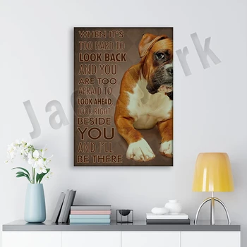 boxer, любител на кучета, на потребителя, когато е твърде трудно да се върне назад, плакат, монтиран на стената арт принт, начало декор за хола