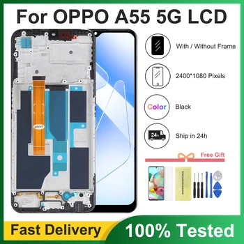 Висококачествен Дисплей за Oppo A55 5G PEMM00 LCD Сензорен дисплей и Цифров Преобразувател в събирането на рамка за Oppo A55 5G PEMM20, PEMT00