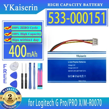 YKaiserin Батерия 533-000151 533000151 400 ма за Logitech G Pro Wireless/X Superlight M-R0070 Bateria