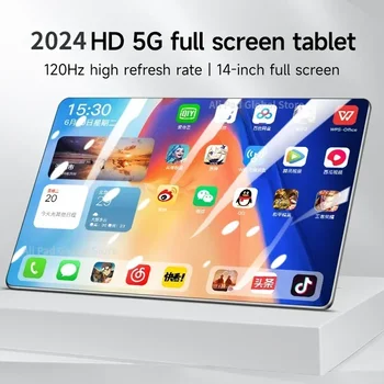 2024 Оригиналната Глобалната версия на 4K Pad 14 Pro Max HD Таблет 16 GB 1 TB, Таблет Android 12 Snapdragon 870 5G WIFI Google Play