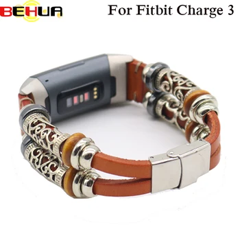 Сменяеми каишки за часовници Каишка за Fitbit Charge 3-лентов кожена каишка за Charge3 Умен индивидуален гривна Каишка за китката