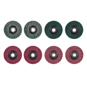 8ШТ 4-инчов червени и зелени дискове от нейлонового влакна С капаци, Набор от Различни Шлифовъчни кръгове, за ъглошлайф