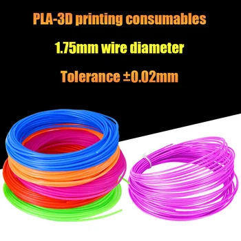 диаметър на конци PLA 10 м 1,75 Консумативи за 3D печат 24 цветове, безцветни, без мирис, безопасни консумативи, подходящи за 3D печат Дръжка