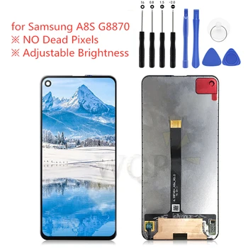 За SAMSUNG Galaxy A8S G8870 SM-G8870 SM-G887FZ G887FZ LCD дисплей с сензорен екран Дигитайзер в събирането на SM-G8870 резервни Части за ремонт на LCD дисплея
