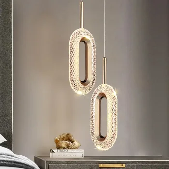 Скандинавски пръстен на Led висящи осветителни тела, Окачен лампа вътрешен Интериор на стаята за прикроватной нощни шкафчета спални хол Модерен окачен лампа