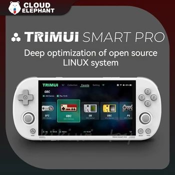 Преносима игрова конзола Trimui Smart Pro Реколта безжична конзола с отворен код Linux Система е Ретро аркадна игра 4,96 инчов HD екран Подаръци