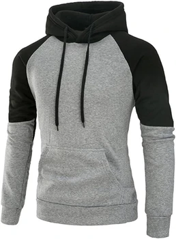 023 Мъжки hoody в контрастен цвят с 3D принтом, свободна версия на ежедневието на модерния улично пуловера, hoody с качулка, удобен блейзър
