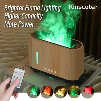 Kinscoter 240 мл Огнен Овлажнител на Въздуха Електрически Цветни Огнен Аромат на Етерично Масло Страхотен Подарък С Дистанционно Управление