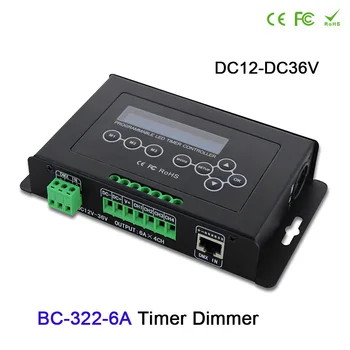 Програмируем Таймер-Слаби BC-322-6A LCD дисплей 12V-36V 24V 6A * 4CH PWM сигнал DMX512 Led лента, растителен лампа, Аквариумный контролер