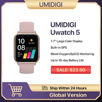 UMIDIGI Uwatch 5 Bluetooth Smart-Часовници, GPS 5ATM Водоустойчив Смарт Часовници Фитнес наблюдение на сърдечната честота, Монитор на Кислород В Кръвта, за Android и iOS