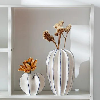 Керамична ваза във формата карамболы Офис настолен саксия Украса началната ваза за цветя Имитация на състава плодови порцеланови вази