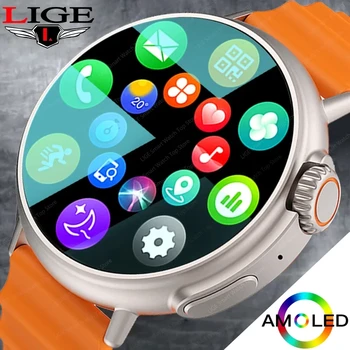 Смарт часовници LIGE NFC За мъже и жени, Гласов асистент, Спортни часовници за фитнес, умни часовници с Bluetooth Покана Man, Водоустойчив AMOLED HD Екран