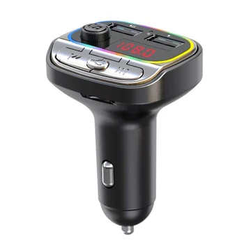 C21 Автомобилен Mp3 Плейър 3.1 A USB Бързо Зарядно Устройство с Bluetooth 5.0 FM Трансмитер С Цветна Подсветка, Поддръжка на Хендсфри TF U Диск