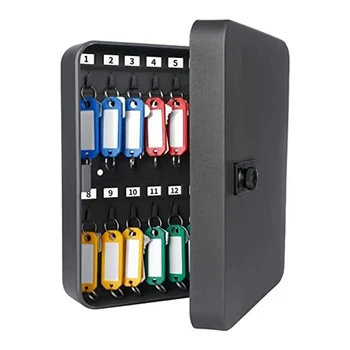 1 БР Железния шкаф за ключове с код-ключ монтиран на стената кутия за съхранение на ключове с сбрасываемой комбинация от Черен Цифров сейф за сигурност