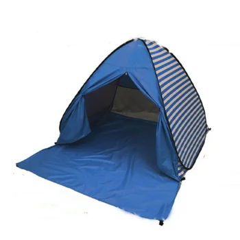 Плажна палатка в монохромную ивица на открито, напълно автоматична солнцезащитная палатка с бърза да пуснете за 2 секунди и защита от ултравиолетови лъчи.