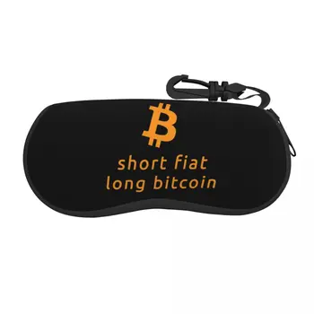 Кратък, фиатный и дълъг Класически калъф за очила Bitcoin Ежедневна чанта за графичен точки Кутия за съхранение на графични точки Humor