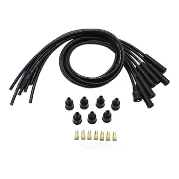 8 мм Черни силиконови кабели на запалването HT Аксесоар Заменя лесна инсталация Резервен