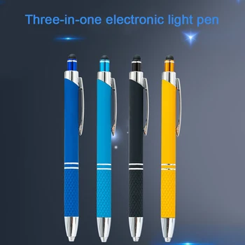 Химикалка писалка стилус 3 в 1 с led подсветка за iPad, Iphone, училищни писалки за писане