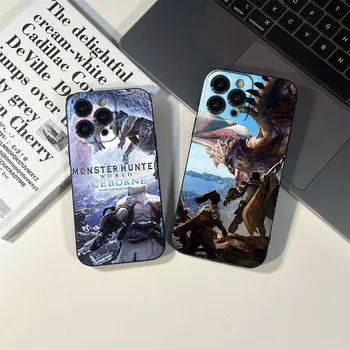 Видео игра Monster Hunter World Калъф За Телефон iPhone 14 13 11 12 8 Pro 7 Plus X 13 Pro MAX XR XS MINI SE 2020 Черни Седалките