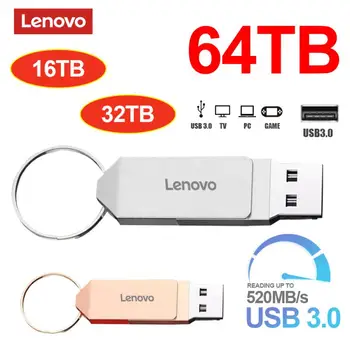 Lenovo 64TB Високоскоростна Флаш-памет Метална USB3.0 Флаш Памети 16TB 8TB 4TB С Двоен интерфейс Memoria USB Memory Stick, за Ps4 Ps5