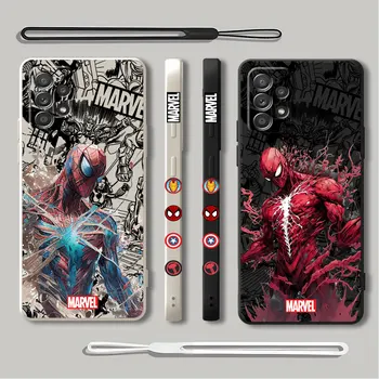 Калъф за телефон Marvel Spiderman Venom Samsung Galaxy A34 A12 в а23 а a53 A54 A42 A21s A22 A24 A13, A32 A33 A73 с квадратна течен покритие