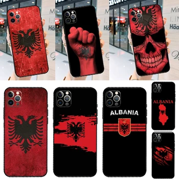 Калъф с флага на Албания за iPhone 14 13 12 11 15 Pro Max X XR XS Max SE 2020 2022 7 8 14 Plus мека делото