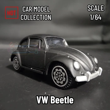 Копие на метални мини-автомобил VW Beetle в мащаб 1:64, Дребна художествена фигурка на автомобила, Пясък, Релефен орнамент, подарък за Коледа за момче, Играчка