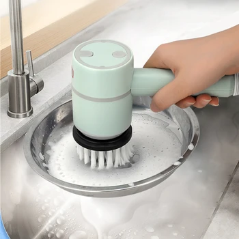 Електрическа четка за почистване, Мобилна Автоматична четка за миене на съдове, акумулаторна чрез USB, Професионални Кухненски четки за плочки в банята 1200mAh