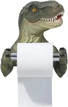 Държач за тоалетна хартия с динозавром за стена, с титуляр динозавром за баня, подаръци за любителите на динозаврите