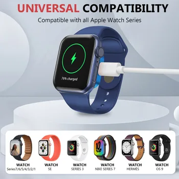 Зарядно устройство ще захранване на Зарядно устройство 2в1, 8-за Контакти Безжичен Магнитно Зарядно Устройство Type-C за Apple Watch Ultra 49mm/Apple Watch Series8 7 6 5 4